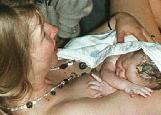 Mom and me right after I was born